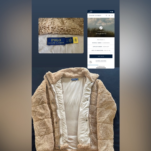 POLO RALPH LAUREN Women Sherpa Fleece Camel Jacket “L” NWOT with a free item - Picture 3 of 8